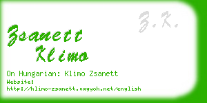 zsanett klimo business card